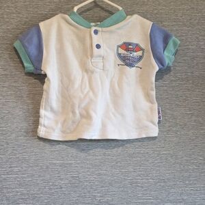 Vinatge Kids Polo Shirt with Blue and Green Accents